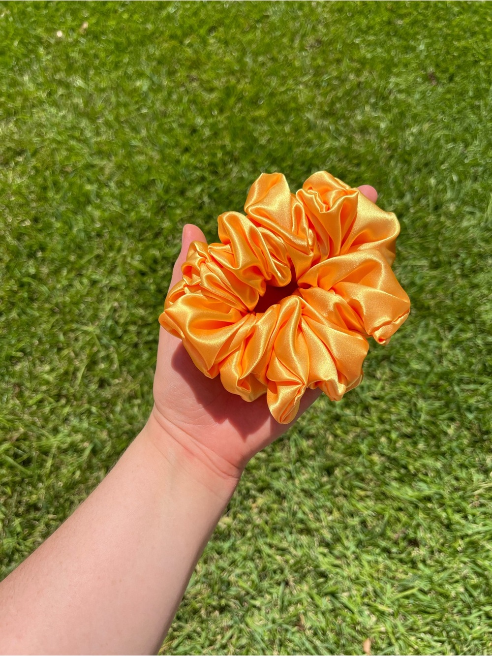 Handmade Yellow Gold Satin Scrunchie